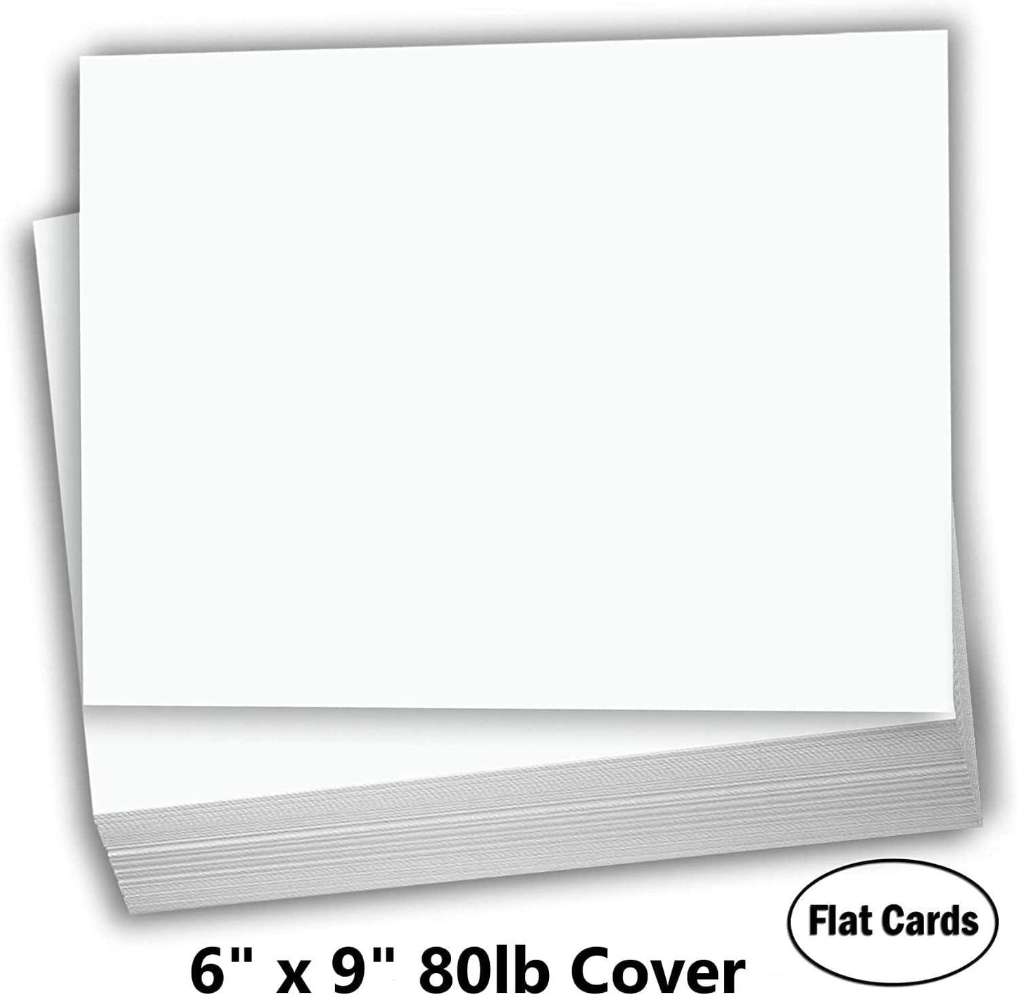 Hamilco Blank Index Cards 6" x 9" Heavyweight Card Stock 80lb Cover White Cardstock Paper - 100 Pack