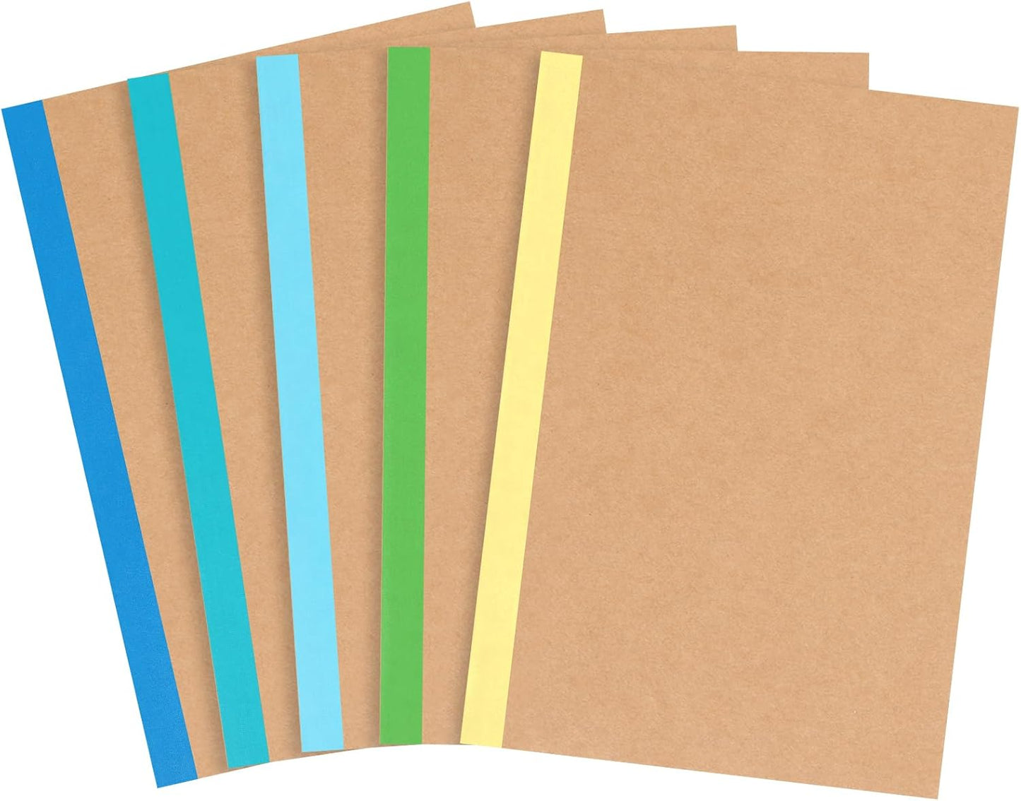 EOOUT 5 Pack A5 Composition Notebook, Kraft Lined Journal Bulk with Pink Spine, 5 Colors, 60 Pages for Women Girls Kids, School Office Supplies