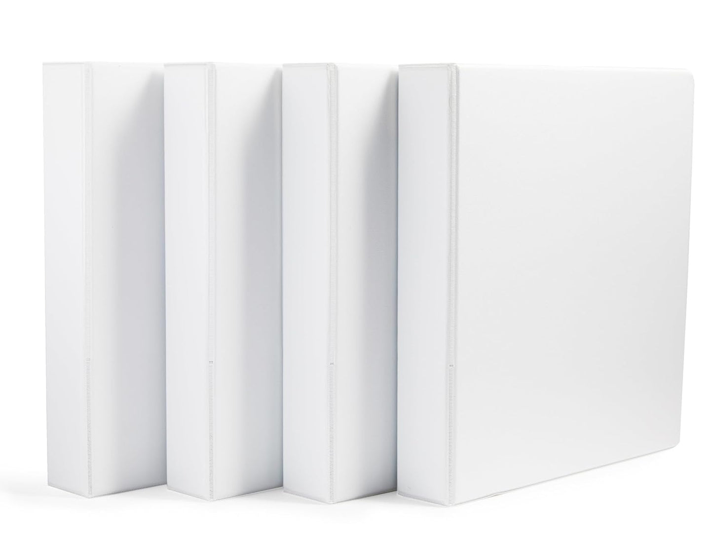 Amazon Basics 3 Ring Binders, 3 Inch D-Ring Organizer for School, Home Office, Paper Storage, White, 2 Pack