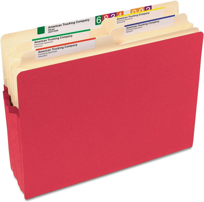 Smead File Pocket, Straight-Cut Tab, 1-3/4" Expansion, Letter Size, Redrope, 25 per Box (73214)