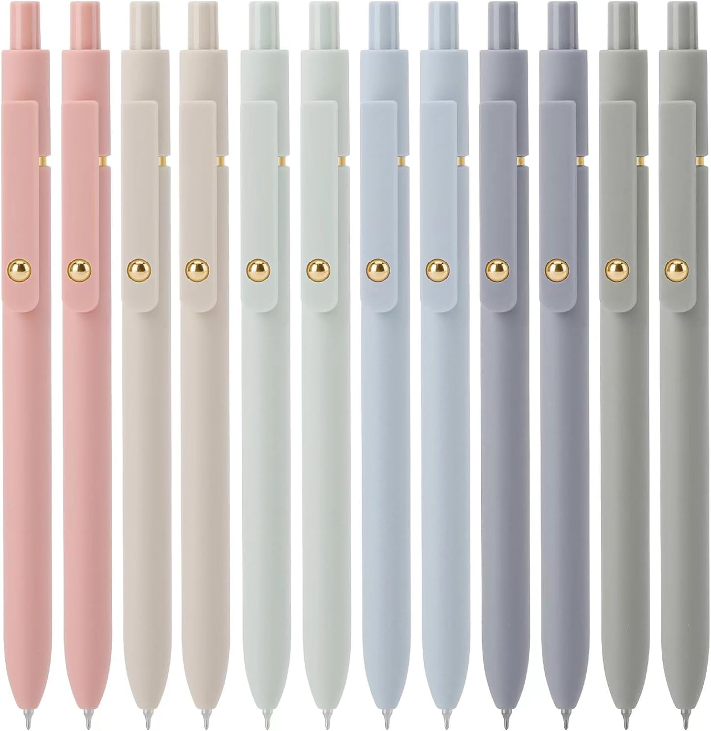 Ddaowanx Gel Pens, 6 Pcs 0.5mm Quick Dry Black Ink Pens Fine Point Smooth Writing Pens, Cute Office School Supplies Gifts for Women
