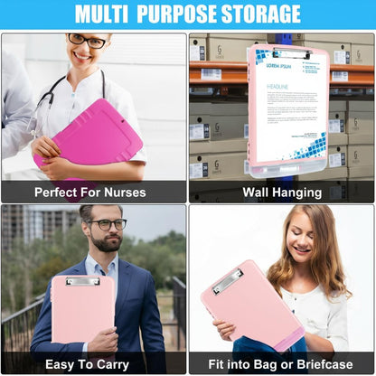 Red Plastic Clipboard with Storage,TFDLCG zm High Capacity Clip Boards 8.5x11,A4 Binder Nursing Clipboard Folder Heavy Duty for Women Teachers Work,School Office