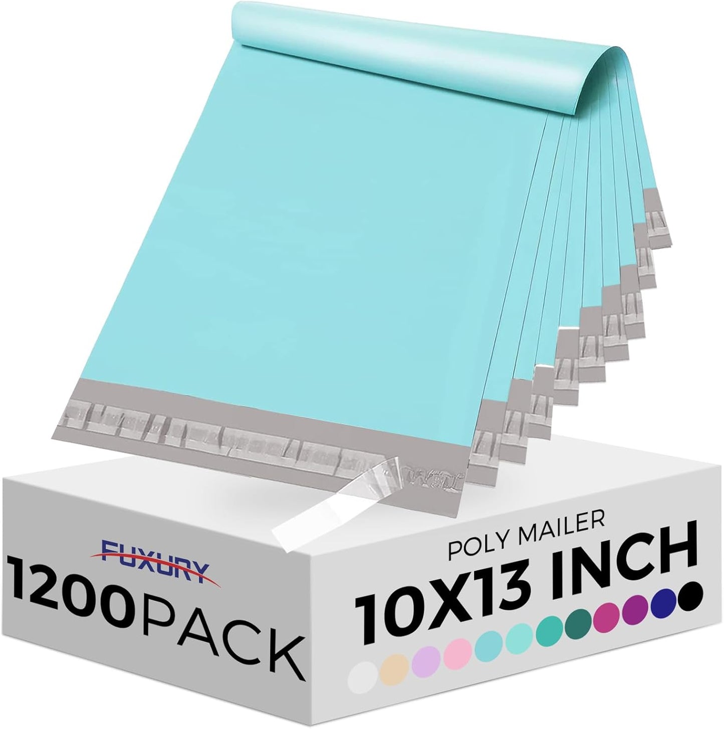 Fuxury Poly Mailers 10x13 Inch 100 Pack,Shipping Bags for Clothing,Strong Adhesive Mailing Envelopes,Heavy Duty Self Seal Plastic Postal Return Package Bags for Books Accessories Business,White