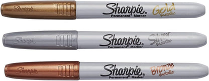 Sharpie - Fine Point Metallic Permanent Markers - Silver/Gold/Bronze (1-Pack of 4)