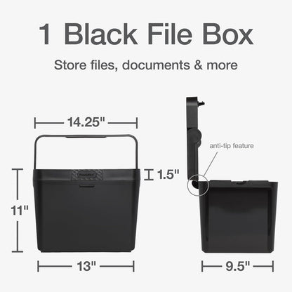 Pendaflex Portable File Box, Letter Size, 14.25" x 9.25" x 11", Black