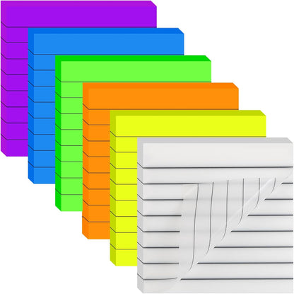 3x3 Inch Transparent Sticky Notes 300 Sheets, Clear Translucent Lined Self-Adhesive Memo Repositionable Reminder Pad for Office, College Students, Planners, Journals, School Supplies (Purple)