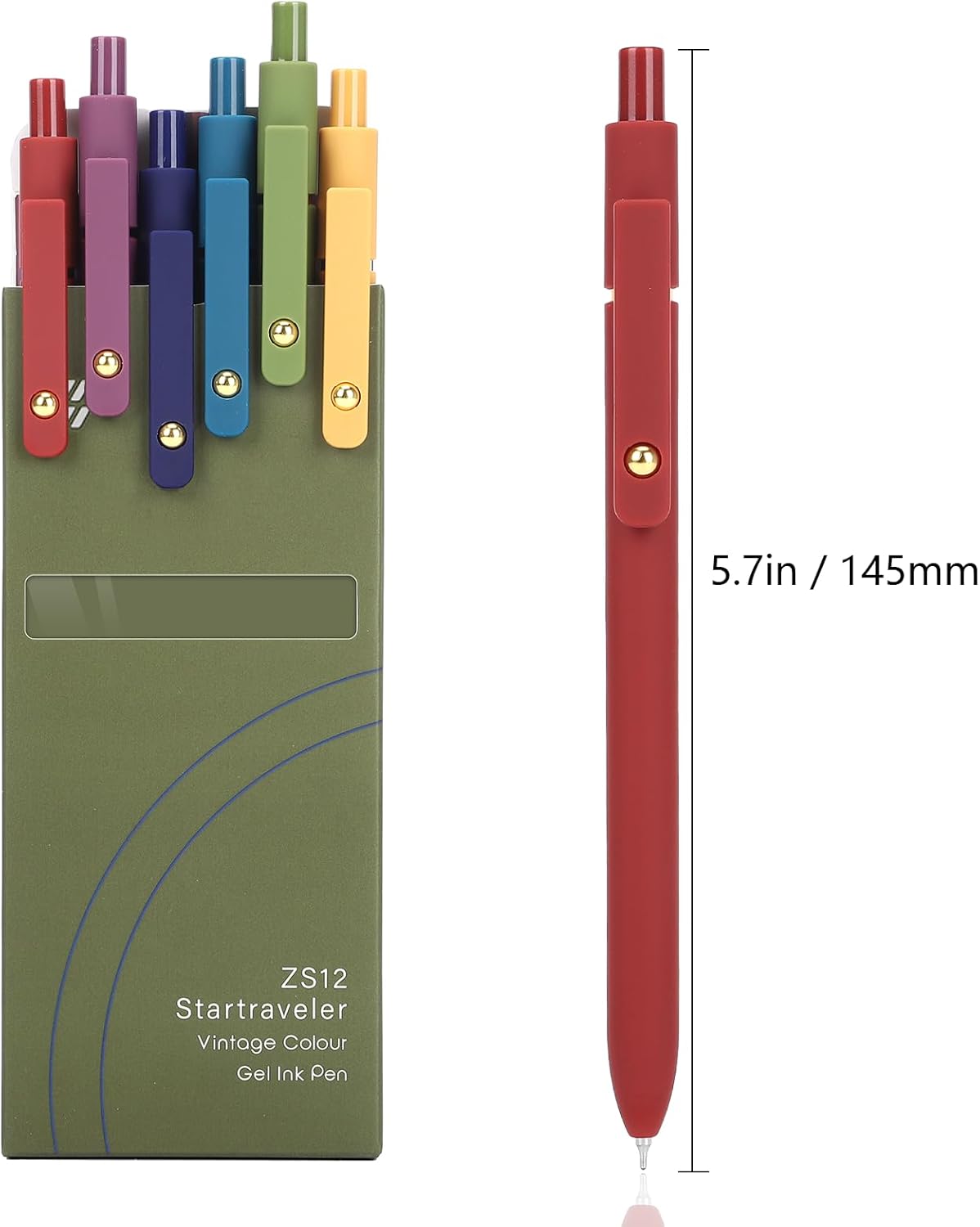 FIOVER 5pcs Gel Pens Quick Dry Ink Pens Fine Point Premium Retractable Rolling Ball Gel Pens Black Ink Smooth Writing for School Office Home