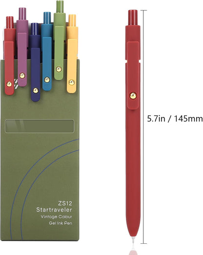 FIOVER 5pcs Gel Pens Quick Dry Ink Pens Fine Point Premium Retractable Rolling Ball Gel Pens Black Ink Smooth Writing for School Office Home