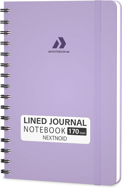 Nextnoid Lined Spiral Notebook Journal For Women & Men - A5(5.8" x 8.3") 170 Pages, Hardcover Notebooks for Work & Note Taking, College Ruled Journals for Writing - Grey