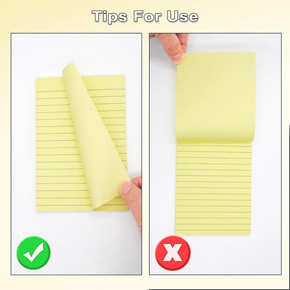 9 Pack Lined Sticky Notes 4X6 in Post Sticky Notes with Lines, Large Ruled Post Sticky Colorful Super Sticking Power Memo Pads Strong Adhesive (Pink Themed)