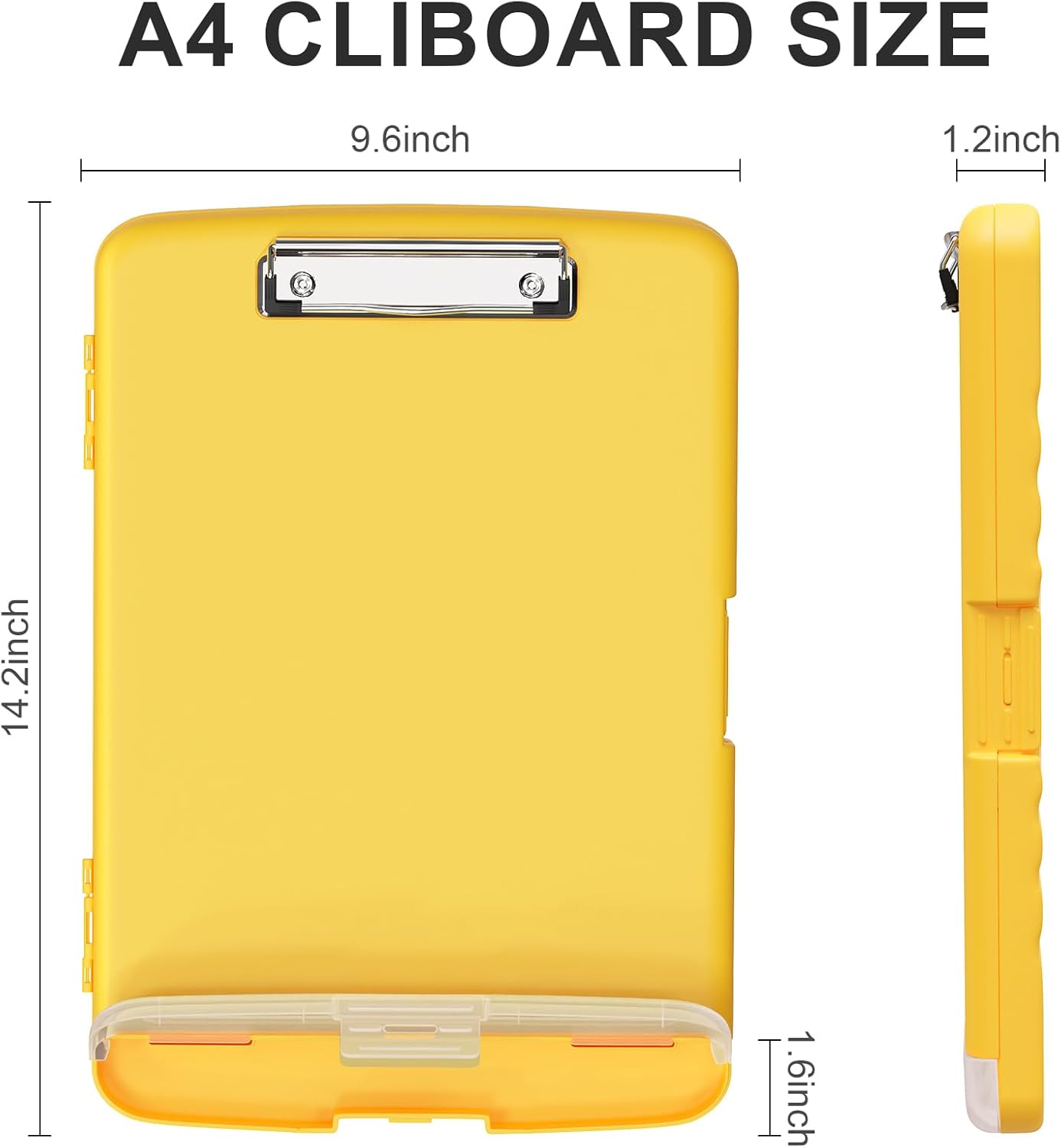 Plastic Clipboard with Storage, 8.5 x 11 Storage Organization Box Side-Opening, Heavy Duty Clip Board with Pen Holder and Paper Folder for Nurses, Teachers, Office & School Supply, Orange