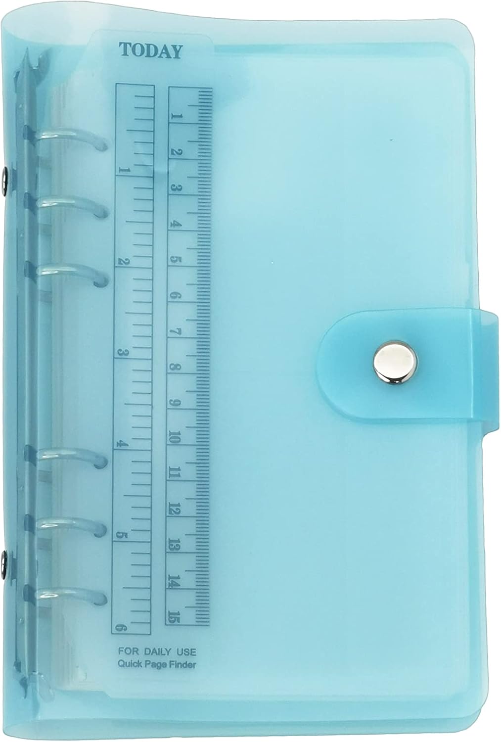 A6 A5 6-Holes Colorful PVC Cover Round Ring View Binder with Snap Button Closure File Folder for Loose Leaf Sheet Protectors Notebook Refill (Pink Daisy, A5 Mini Set) - Colors B