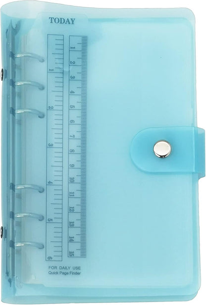 A6 A5 6-Holes Colorful PVC Cover Round Ring View Binder with Snap Button Closure File Folder for Loose Leaf Sheet Protectors Notebook Refill (Pink Daisy, A5 Mini Set) - Colors B