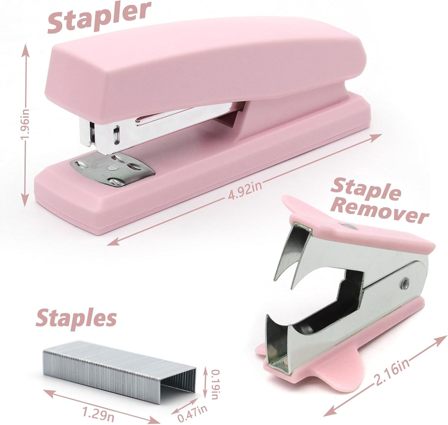 Pink Office Stapler, 25 Sheet Capacity with 2000 Staples and Staple Remover, Desktop Stapler,Pink Office Supplies for Students and Office Clerks