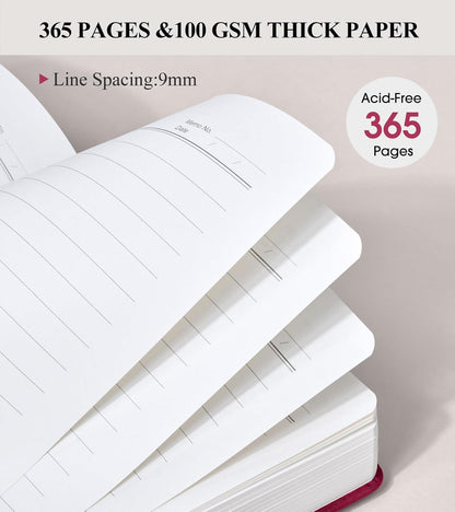 PAIBAS A5 Leather Journal Notebook, 365 Pages Thick Hardcover Lined Journal for Men & Women, Medium 5.9" x 8.4" College Ruled Notebooks for Work, School, Travel, Business,Note Taking,Writing Diary