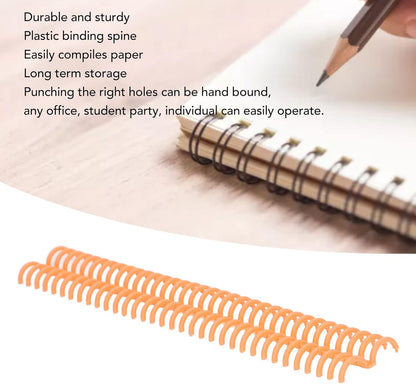 10 Pcs 15mm/0.59 in Binding Coils 32 Loop Spine for Books, Plastic Binding Rings for Manual Binding Machine, Wire Coils for Report Covers, Documents, Presentations, DIY Projects(Black)