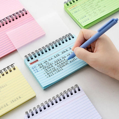 Office Horizontal Line Portable Tearable Memo Pads Notebook Notepad Coil Note Book Journal Diary Planner(Multicolor)