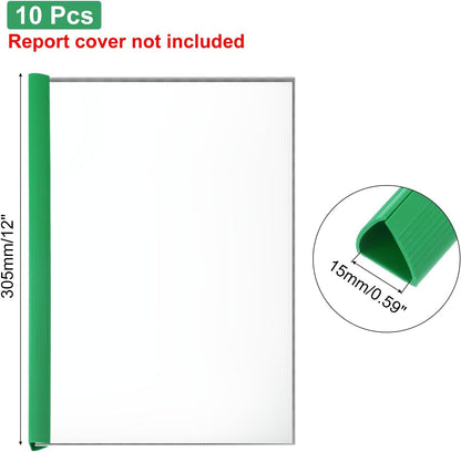 PATIKIL 10Pcs Binding Bars, 15mm Binding Bars Slide Grip 120 Sheets Capacity A4 Size Report Binder Triangle Presentation Binder for Report Cover Resume, Blue