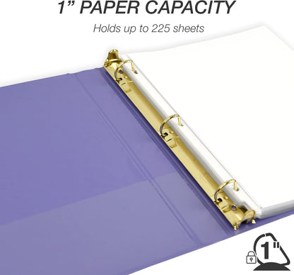 Samsill Durable 4 inch 3 Ring Binder, D Ring Binder, 100% Recycled Chipboard, Black, 2 Pack