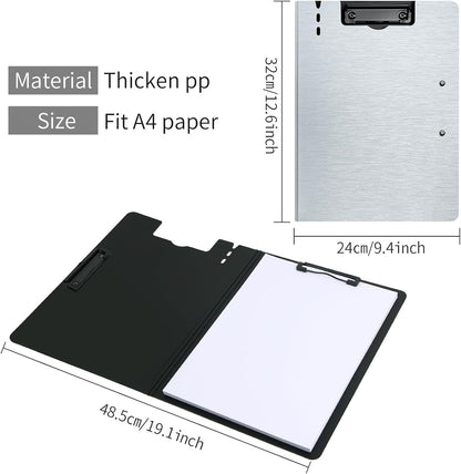 A4 Clipboard Folder,10 Pack Foldable Clipboards with Pocket for Business,Office,School or Restaurant (Black)