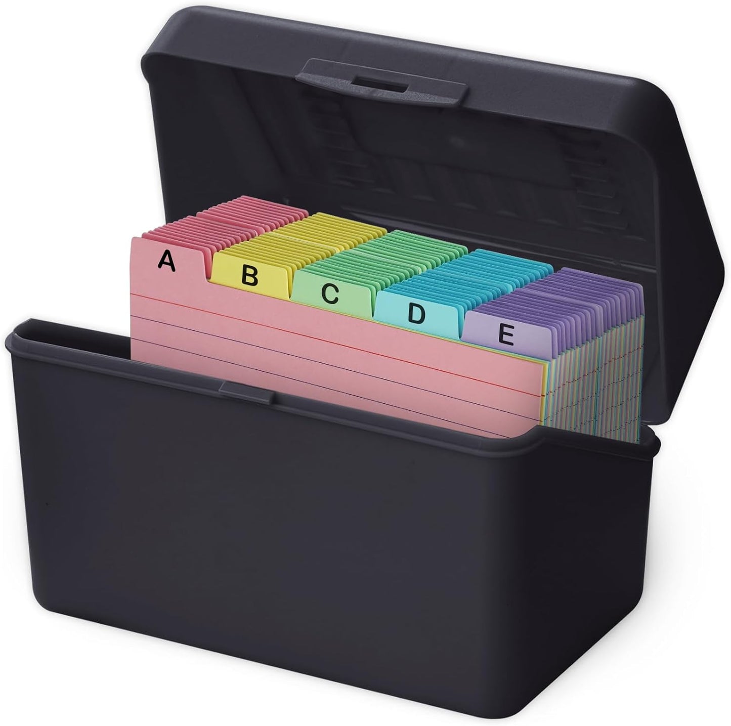 Olivo 4x6 Index Card Holder Box with 100 Cards Dividers Tabs 4"x 6", Blue