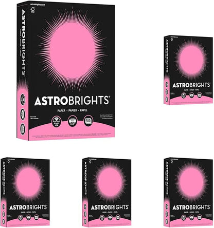 Bright Color Paper, Neenah Astrobrights®, Letter Paper Size, 24 Lb, FSC® Certified, Pulsar Pink, Ream Of 500 Sheets