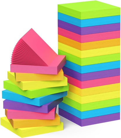 Sticky Notes 3x3 Inch (48 Pads) Bright Colors Self-Stick Memo Pads, Thick Paper Easy to Stick & Remove