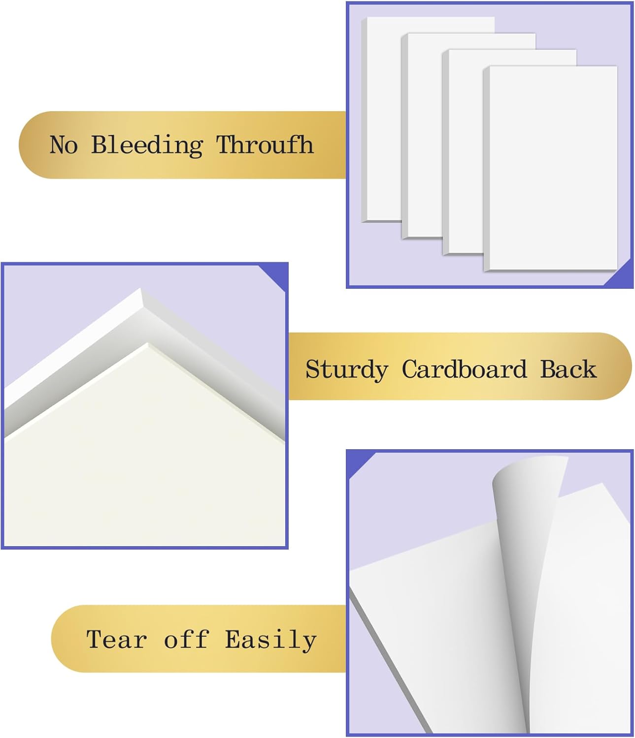 Notepads 3x5, 6 Pack Small Note Pads, Server Note Pad, Scratch Pads 3x5, Memo Pads White Paper, 50 Sheets per Blank Note pads 3''x5'', Small Writing Pads Pocket Notepads for Office School Home Supplies
