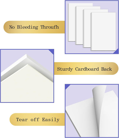 Notepads 3x5, 6 Pack Small Note Pads, Server Note Pad, Scratch Pads 3x5, Memo Pads White Paper, 50 Sheets per Blank Note pads 3''x5'', Small Writing Pads Pocket Notepads for Office School Home Supplies