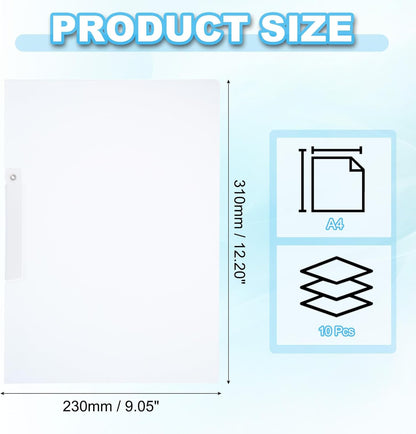 PATIKIL Report Covers, 10 Pcs Plastic Clear Report Folder Cover with Swing Clip A4 Size Professional Presentation Folders for File Resume Document Organizer, Pink