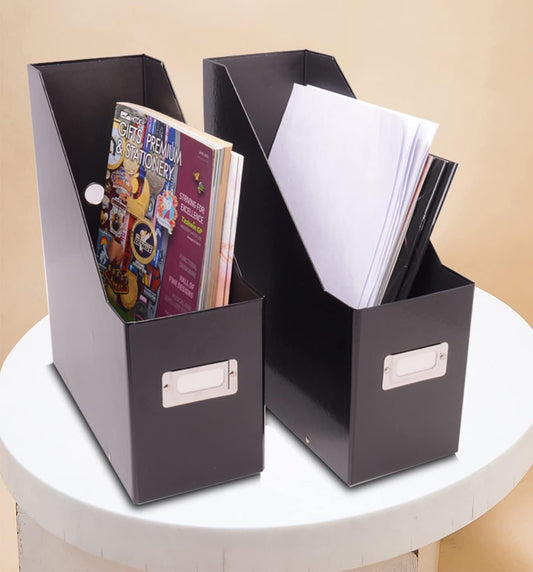 Snap-N-Store Fiberboard Magazine File with PVC Laminate, 12.25 x 3.88 x 9.75 Inches, Black (SNS01565)