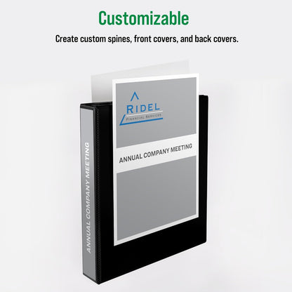 Office Essentials Economy View 3 Ring Binders, 2" Round Rings, 2.8" Spine, 375-Sheet Capacity, Black Binders (4-Pack of 03147)