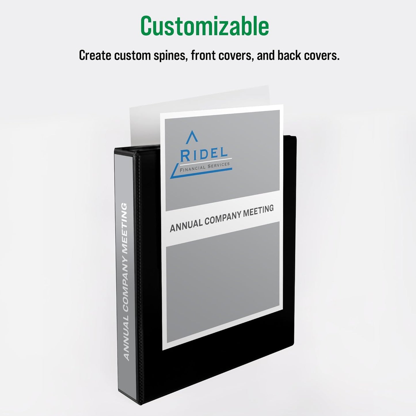 Office Essentials Economy View 3 Ring Binders, 3" Round Rings, 3.5" Spine, 460-Sheet Capacity, Black Binders (12-Pack of 03431)