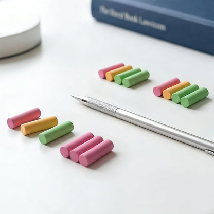 50 Pcs Mechanical Pencil Eraser Refills, White Refill Erasers for Propelling Pencils, Universal Traceless Eraser Replacement for Office Notebook Drafting