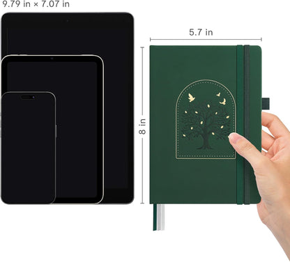 &And Per Se Lined Journal Notebook, 160 Pages, A5 5.7 x 8 inches College Ruled Thick Paper Notebook Journals for Writing, Hardcover Notebooks for Women Men Office School (1 Pack, Green) - Colors A