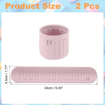 uxcell 2Pcs Writable Wrist Band, 9.45" x 1.18" Waterproof Slap Bracelet Reusable Writable Erasable to Do List Silicone Memo Wrist Bands for Planner Reminder (White)