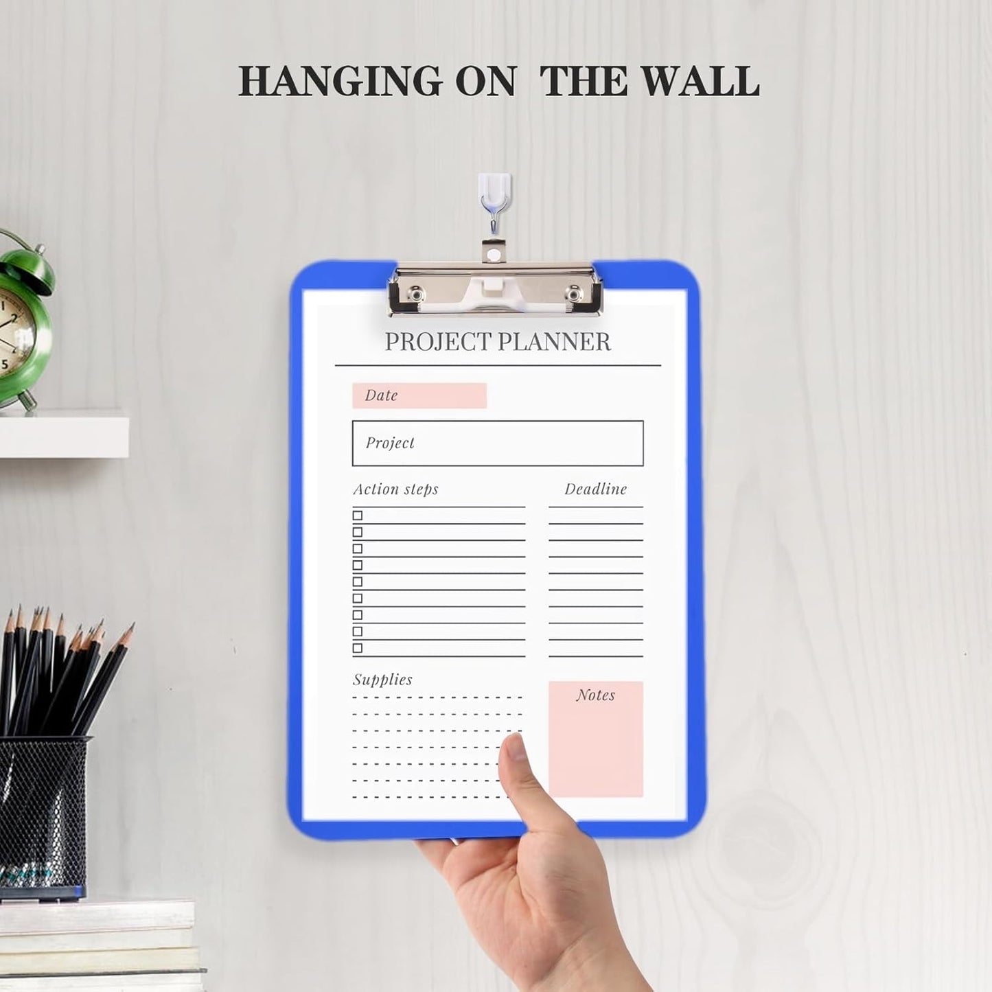 Pink Plastic Clipboard,Nursing Clipboard,Standard Letter A4 Size,Heavy Duty Clip Boards 8.5x11,Cute Clipboards with Pen Holder for Women Kids Students,School Office Home Work