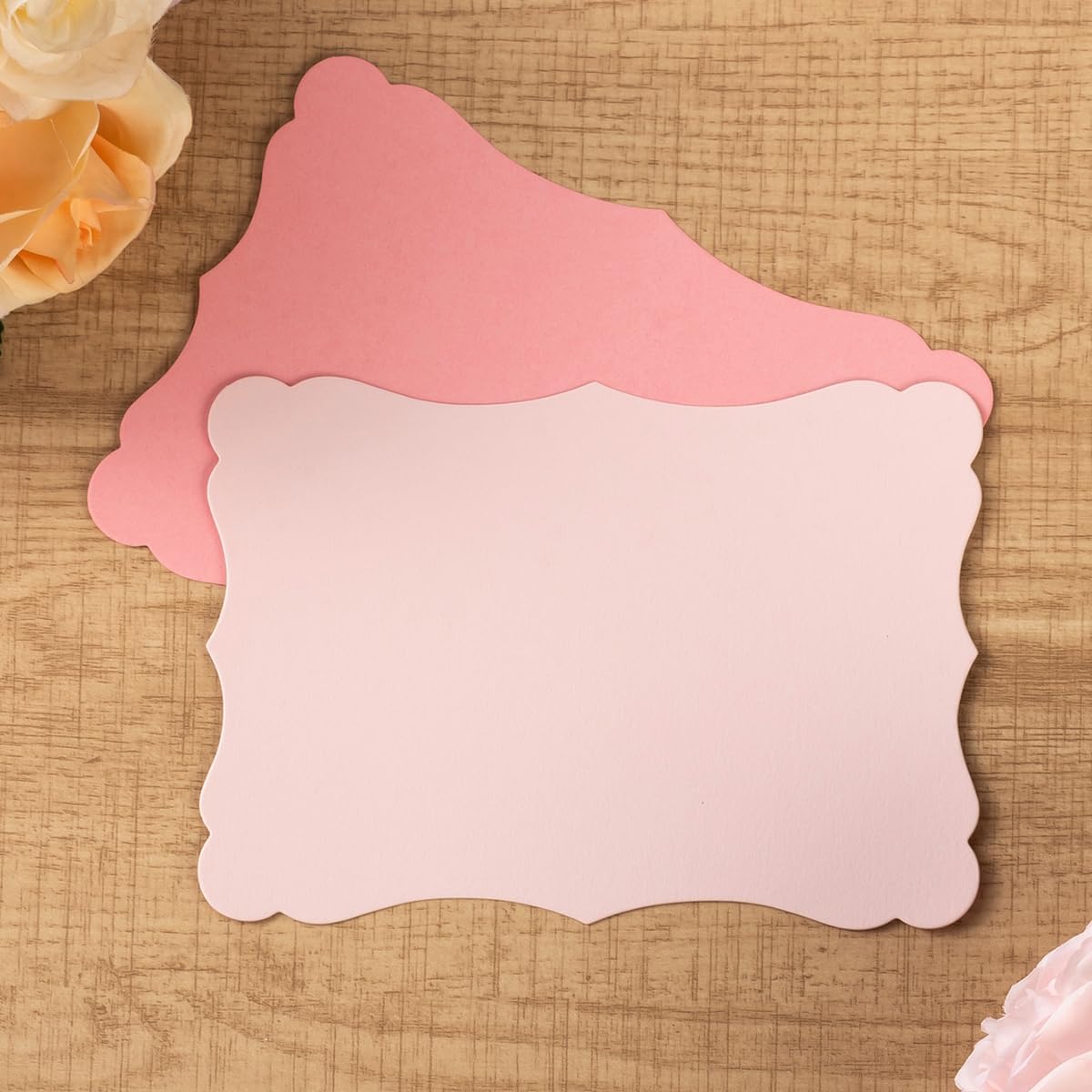 50 Pack Blank Kraft Cards Cardstock Thick Paper Brown Greeting Cards for DIY Gift Card Menus, Baby Shower and Wedding Invitations (Multicolored, 5x7IN)