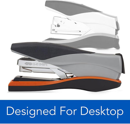 Swingline Stapler, 40 Sheet Capacity, Optima 40, Jam Free, Reduced Effort, Soft Grip, Metal, Orange and Gray (87845)