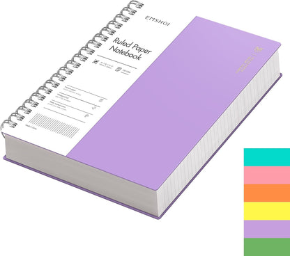 EMSHOI A5 Spiral Notebook College Ruled Lined Journal, Small 5.7" X 8.22", 300 Pages/150 Sheets, 100gsm Thick Paper, Waterproof Hardcover, for Office School Women Men Work Writing Notes, Blue