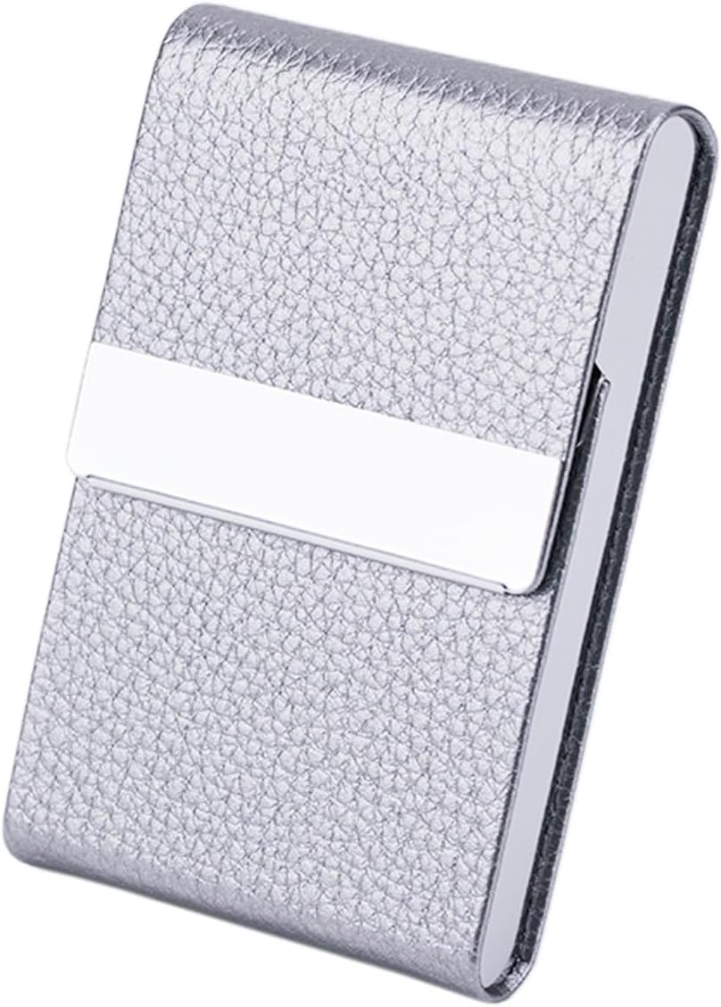 Business Card Holder with Ultra Slim Design,Business Card Case with Premium PU Leather,Suit Pocket Metal Card Holder for Women/Men,Professional Name Card Holder with Magnetic Shut (Black1)