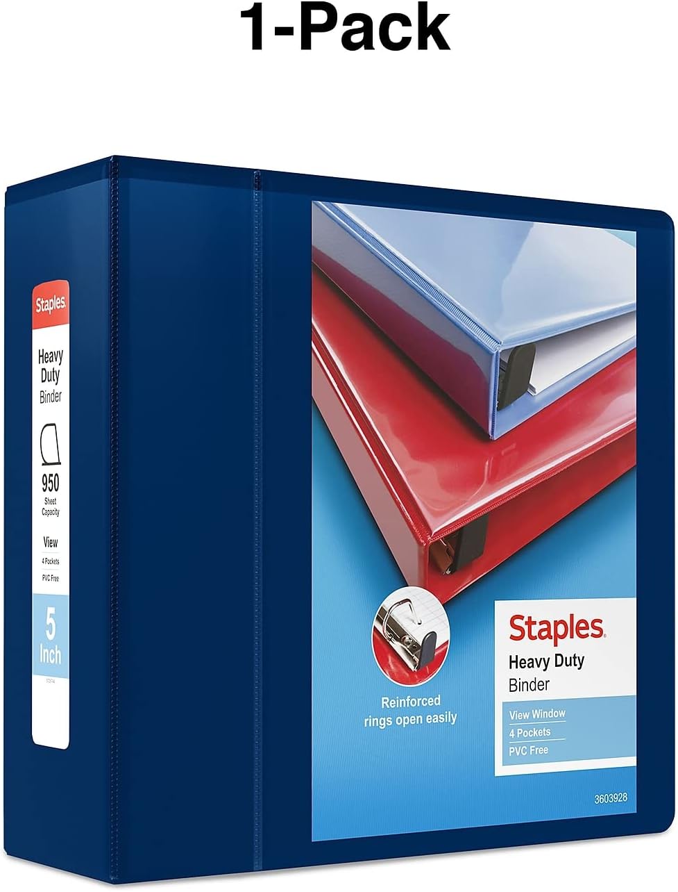 Staples Heavy-Duty 2-Inch D-Ring View Binder, Reinforced Spine, Holds Up to 450 Sheets, Gray, for Office & School