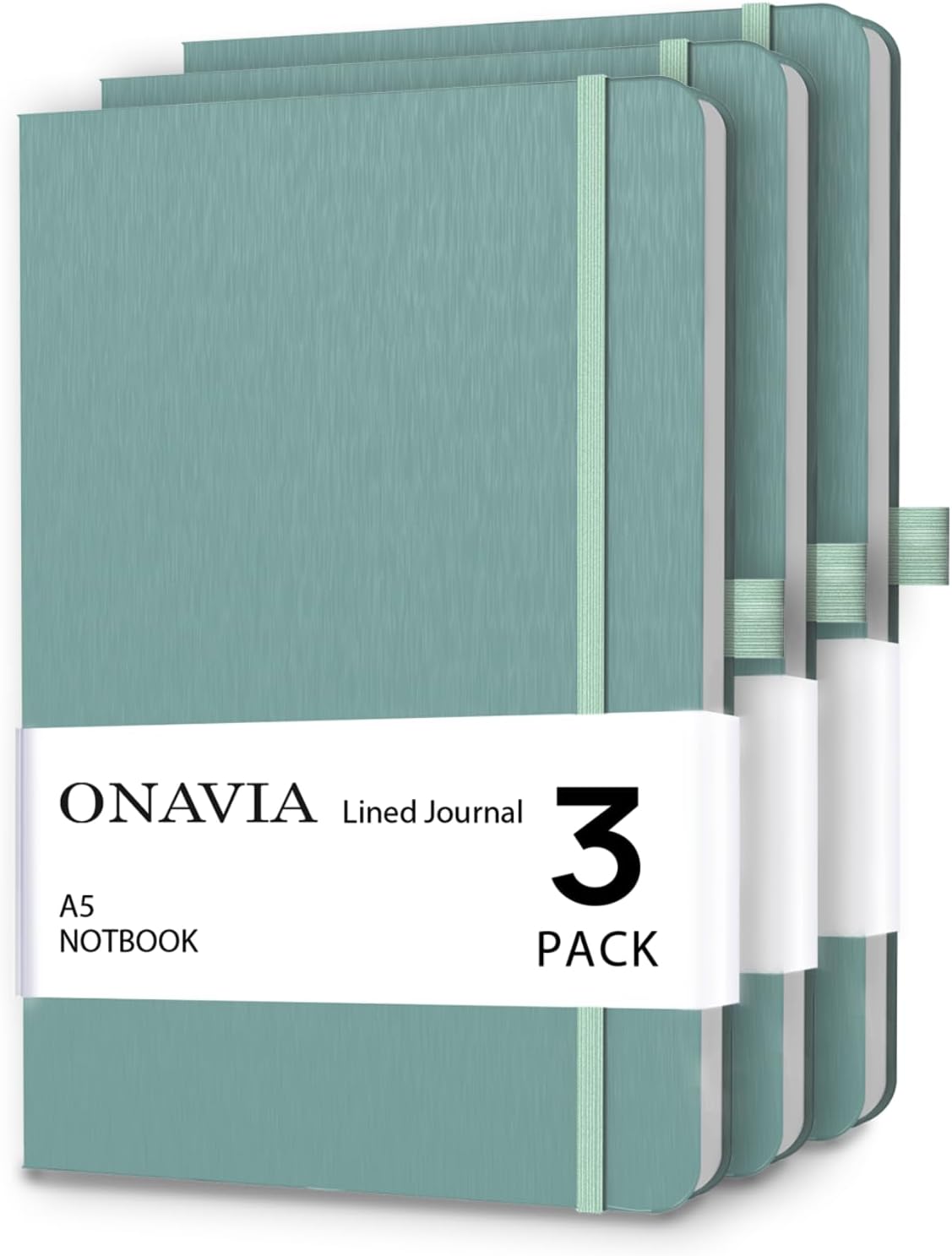 ONAVIA A5 College Ruled Notebook 3 Pack, Hardcover Lined Journals for School Notes, Study, Homework, Class Writing and Journaling, 160 Pages (80 Sheets), 5.8 x 8.3 in, Pink