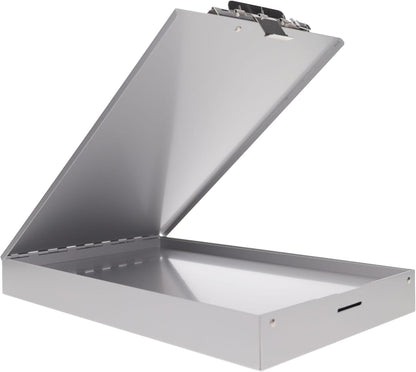 Saunders Cruiser Mate Metal Clipboard with Storage, Dual Tray Aluminum Nursing Folio, Heavy Duty Form Holder for Police & Work, Letter Size Privacy Box with Self-Locking Latch, Silver