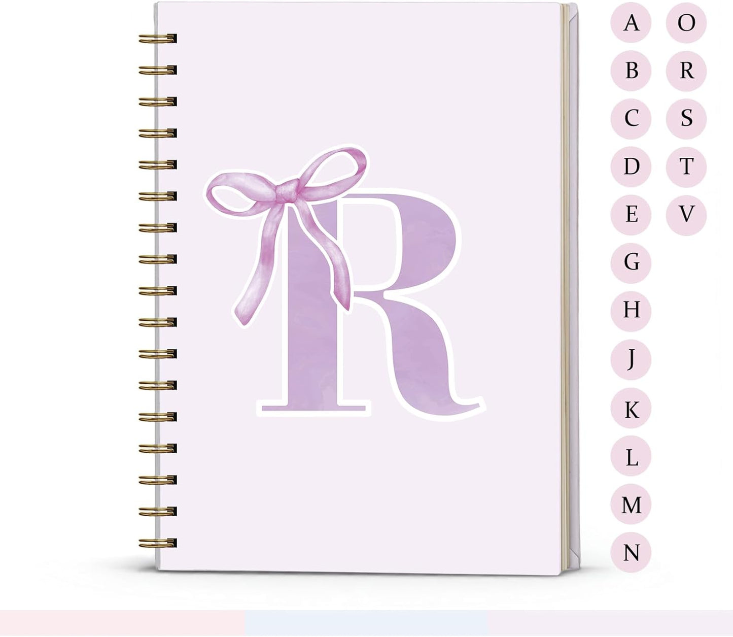 Blue Bow Journal Notebook for Girls,Initial H Journals Personalized Diary Gifts for Teen Girl Kids,Monogrammed Gifts for Women,Trendy Coquette Cute Hardcover Spiral Notebook 5.5 x 8.3 - Colors A