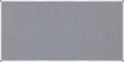VIZ-PRO Large Fabric Bulletin Board/Foldable Notice Board Felt Gray, 60 X 48 Inches, Silver Aluminium Frame