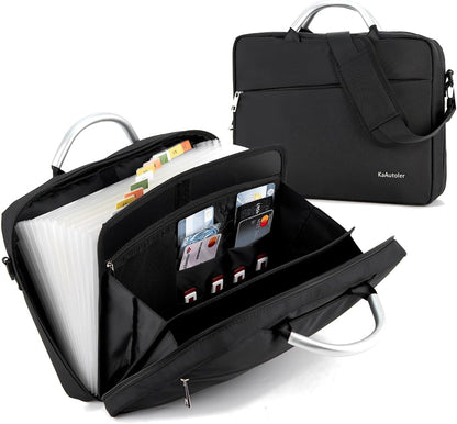 KaAutoler Accordian File Organizer with Handle,Folder with Zipper & Labels,12 Pocket Expanding File Folder