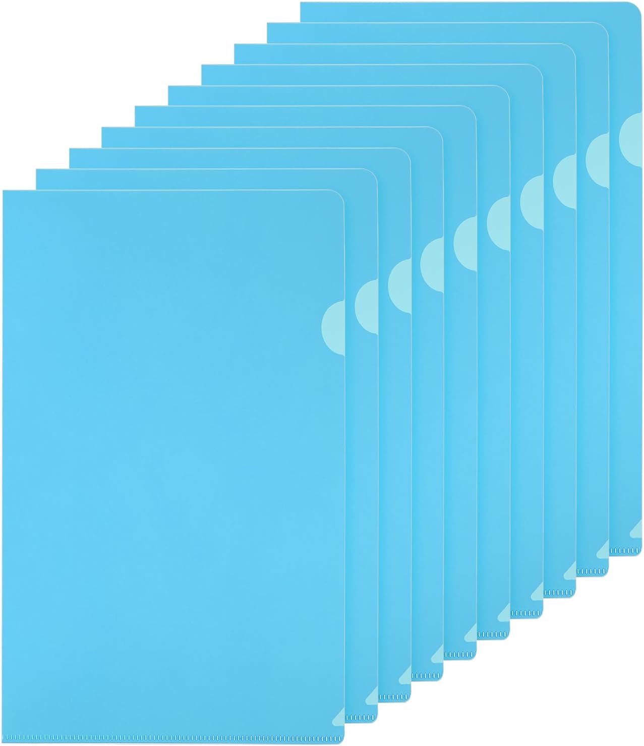 PATIKIL L Type Folders 50 Pack A4 Plastic File Project Pockets Clear Paper Document Jacket Sleeves for Office, Orange