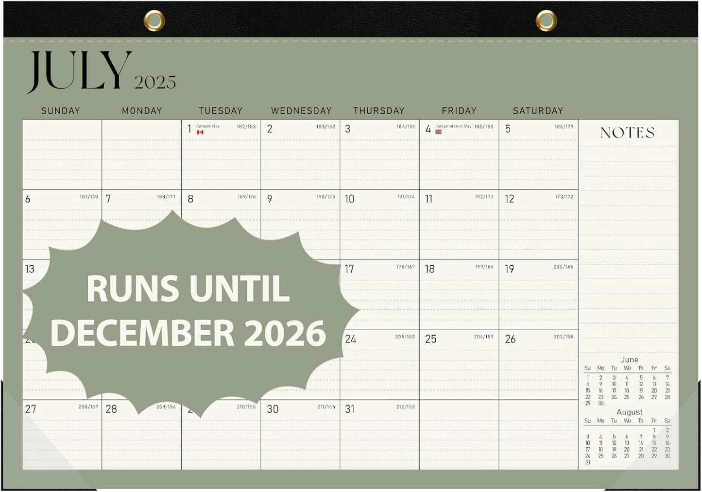 2026 Desk Calendar, Large Desktop/Wall Monthly Calendar (Jan. 2026 - Jun. 2027) 17'' x 12'' School Year Desk Planner for Teacher Family School Office Supplies