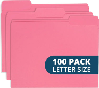 File Folder, 1/3 Cut Tab, Letter Size, Yellow, Great for Organizing and Easy File Storage, 100 Per Box